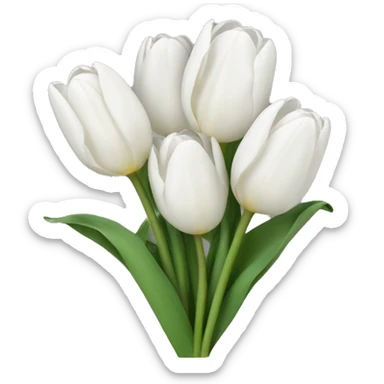 white tulip bouquet  sticker