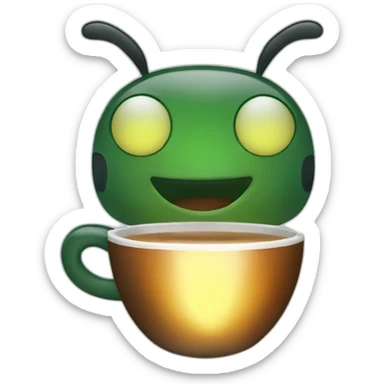 Firefly drinking coffee sticker