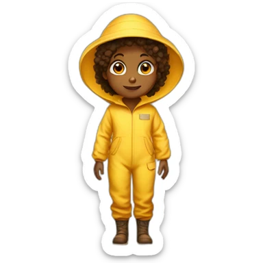 Brown child as beekeeper full body sticker