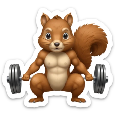 Squirrel squatting with weights sticker