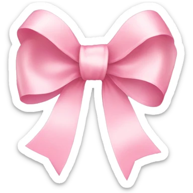 light pink ribbon bow sticker