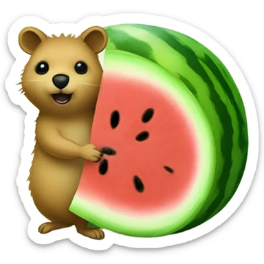 a quokka crossed with a watermelon sticker
