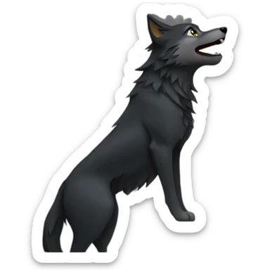 Black wolf howling  sticker