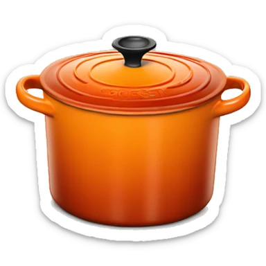 Orange le creuset pot sticker