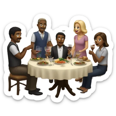 Dinner with friends  sticker