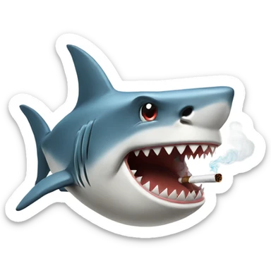 Shark smoking  sticker