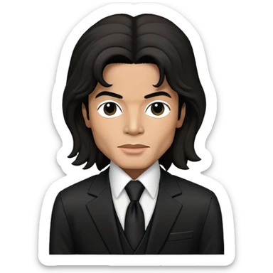 Michael Jackson with longer hair wearing black suit sticker