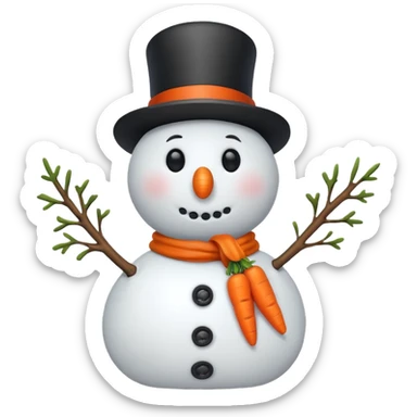 snowman with no scarf  sticker