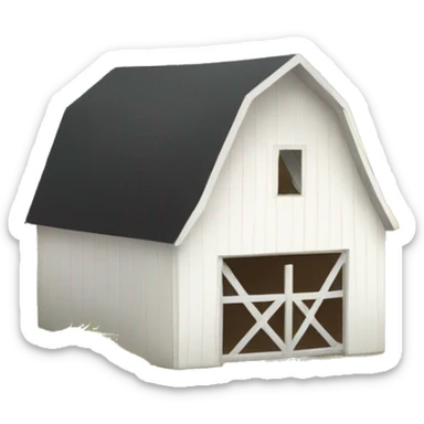 White barn with haystacks  sticker