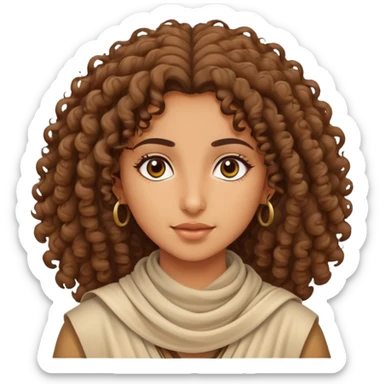 Curly head Arabic girl in desert  sticker