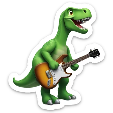 Rocking dinosaur sticker