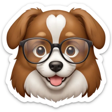 Dog with glasses on  sticker