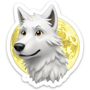 Loup blanc qui hurle a la lune sticker