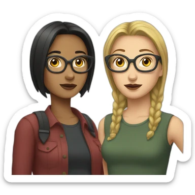 daria and kristina collegues sticker