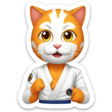Human orange cat bjj sticker