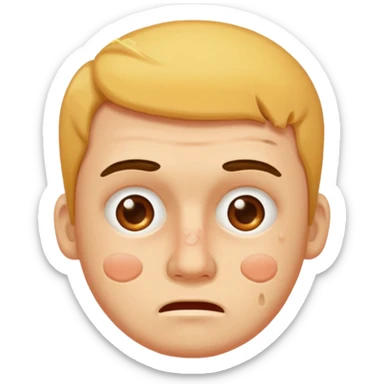 man with lots of acne face sticker