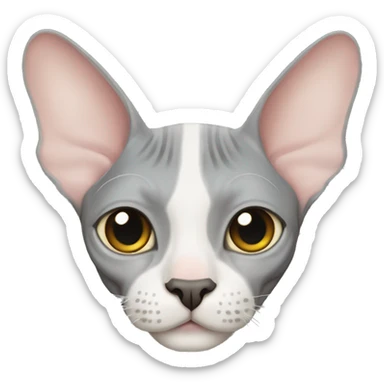 sphynx cat with some gray dots sticker