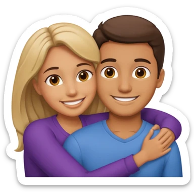 Couple hugs  sticker