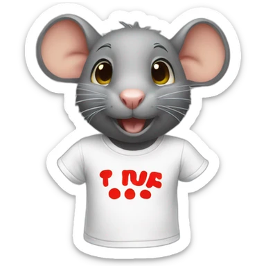 Un rat avec un t-shirt écrit Yanis sticker
