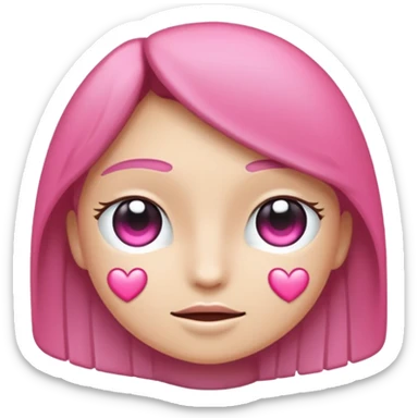 Coração emoji de coração metade rosa escuro e metade branco coração  sticker
