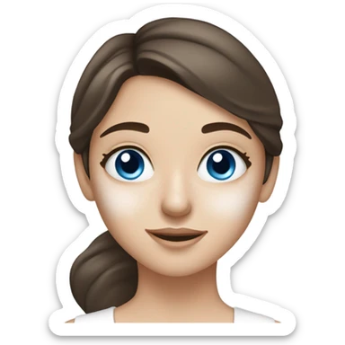 White Skin care on white freackles skin of a brunett blue eyed girl using skin care sticker