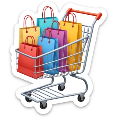 einkaufstüten im einkaufswagen sticker