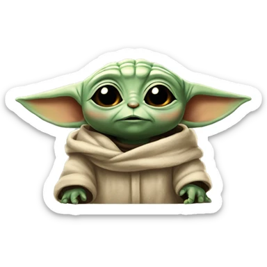 cuty similar to baby yoda schameleon with university mortarboad sticker