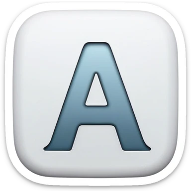 bold capital letter “A” in modern sans-serif typography, centered in a square shape sticker