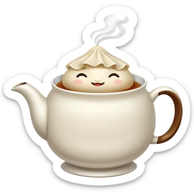dumpling sipping tea sticker