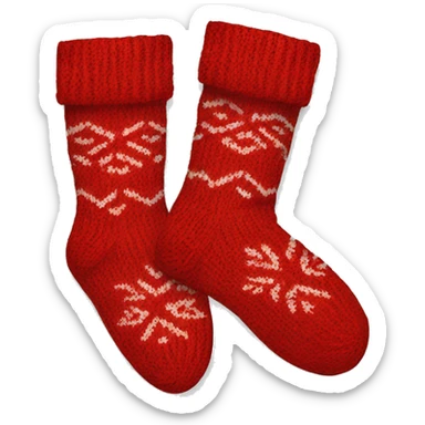 Two Red knitted winter pair of socks  sticker