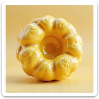 hyperrealistic 3d yellow fat cell (adipocyte), no background sticker