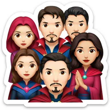  Scarlet witch Elizabeth Olsen, Doctor Strange, Benedict Cumberbatch, Wong, Benedict Wong  America, Chavez, circuit’s Gomez sticker