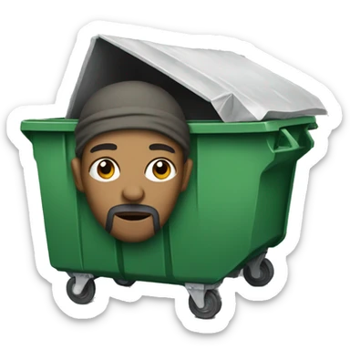 Homeless + dumpster sticker