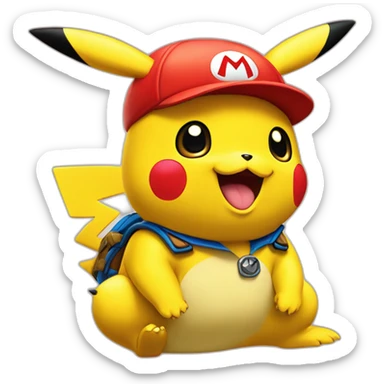 Pikachu ultra instinto super mario sticker