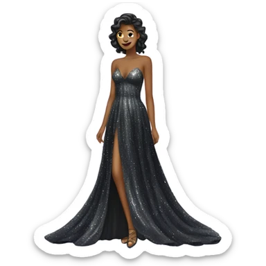 sparkly long gown sticker