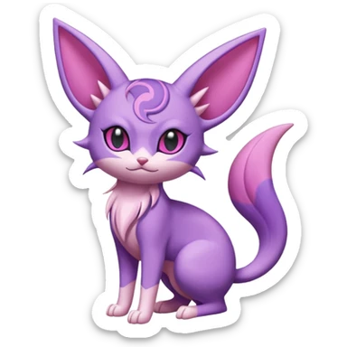  Fey Toony Espeon-Skitty-Delcatty-Sprigatito-Purrloin-fusion-hybrid sticker