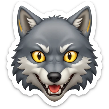 Tráeme una imagen de un lobo enojado sticker
