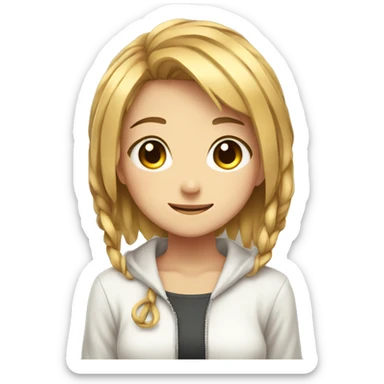 anime girl with wired smile  sticker