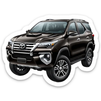 Black fortuner with full attitude  sticker