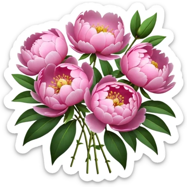 Peonies bouquet sticker