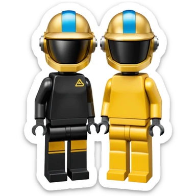 Daft punk in lego mini fig style. With their own outfit sticker