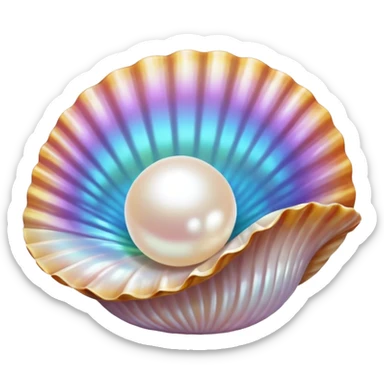 one shaped pearl in shell  sticker