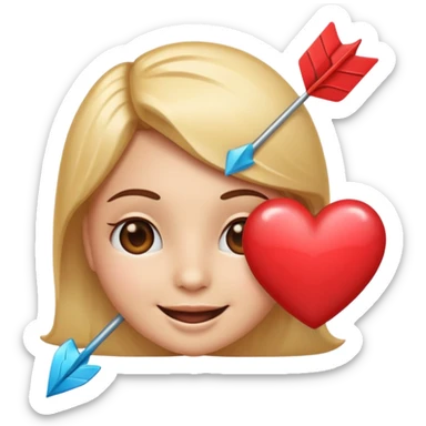 Quiero un emojis con una cara enamorada pero con el corazón de flecha sticker