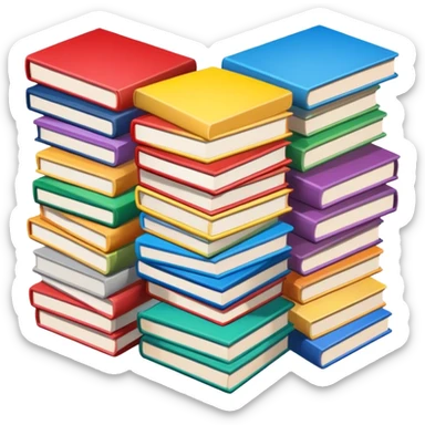 a vertical stack of comic books sticker