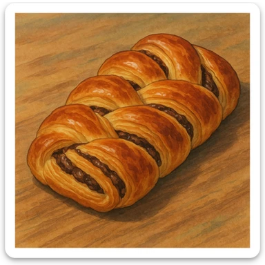 chocolate plait pastry sticker