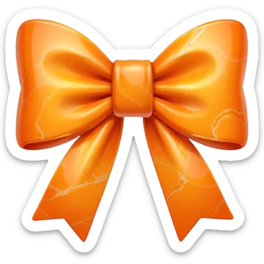 marble orange bow sticker