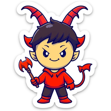Mischievous anime devil boy sticker