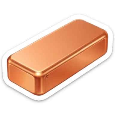 Create an Android-style emoji of a copper ingot. Make it simple, flat, and cartoon-like with solid copper colors, no shine, no reflections, no gradients, and absolutely no faces or expressions. Keep the design clean, rounded, and consistent with modern Android emoji aesthetics.

 sticker