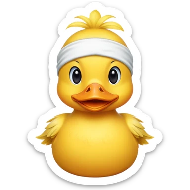 Duck wearing sweat band sticker
