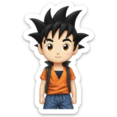 kid goku black hair sticker